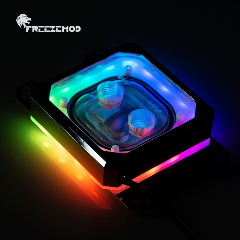 بلوك معالجات AMD للتبريد المائي المفتوح (أسود) مع إضاءة RGB متوافق مع :AM2/AM3/AM4 2