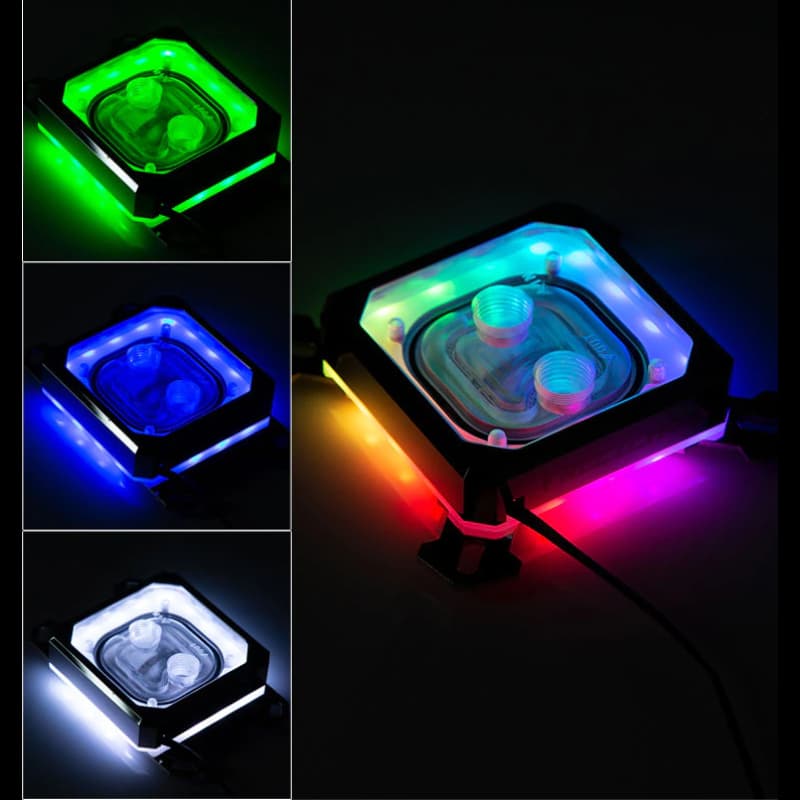 بلوك معالجات إنتل للتبريد المائي المفتوح (أسود) مع إضاءة RGB متوافق مع : Intel LGA 1200/1156/1155/1151/1150/2011/2066/775/1356/1366 2