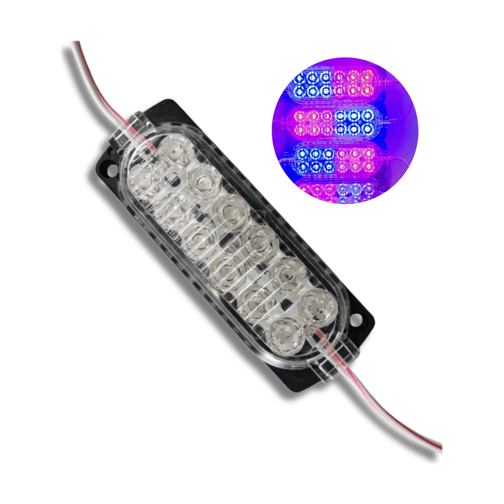ضوء ستروب LED أحمر وأزرق 12V لجوانب المركبات