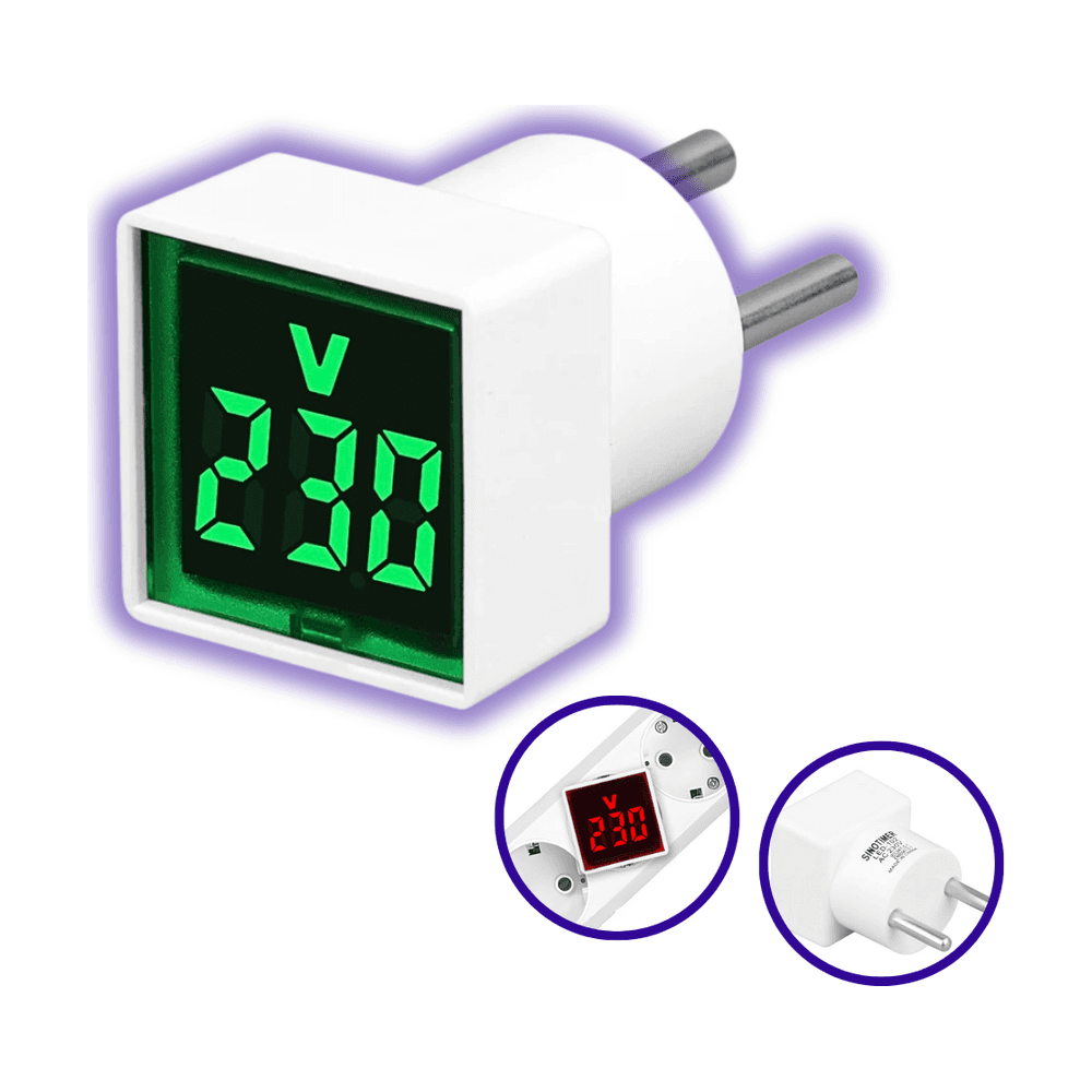 فيش قياس فولت رقمي مضيء |  AC ‎220–500V