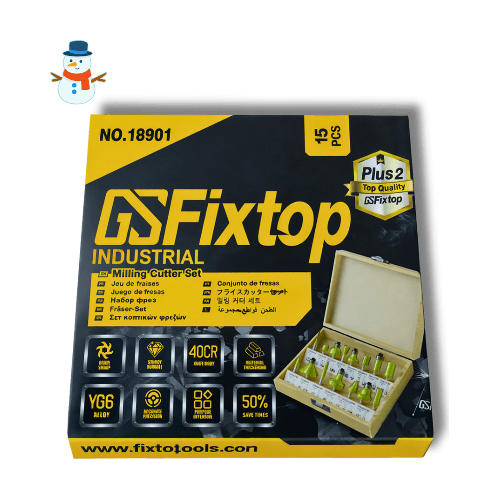 طقم ريش راوتر “فريزا” 15 قطعة Fixtop