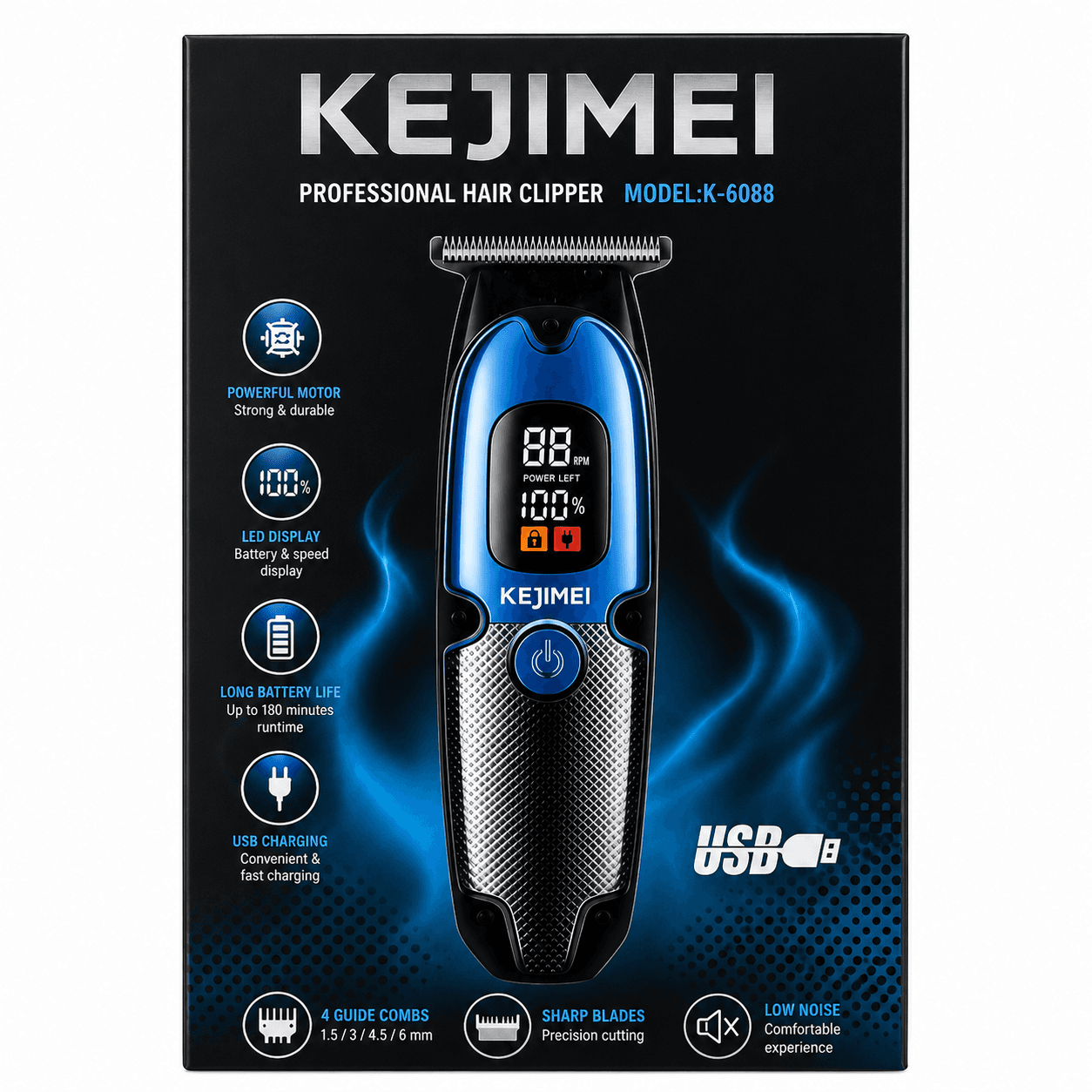 ماكينة حلاقة KEJIMEI K-6088 قابلة للشحن