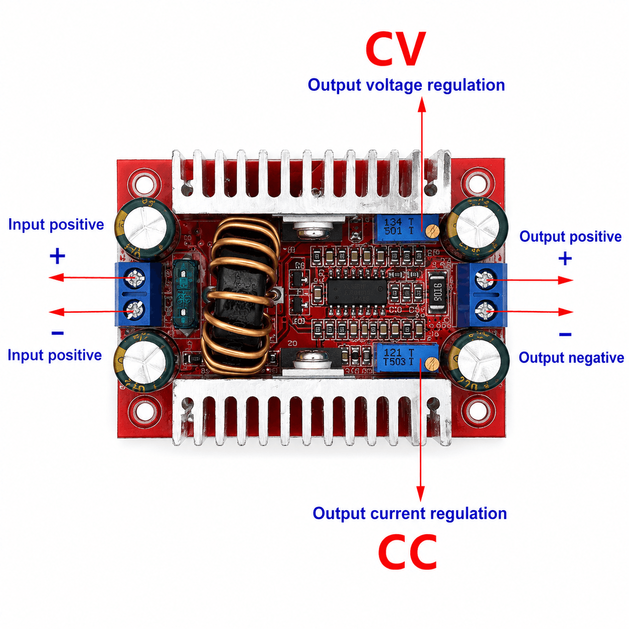 خافض جهد وتيار DC-DC قابل للتعديل – CV / CC