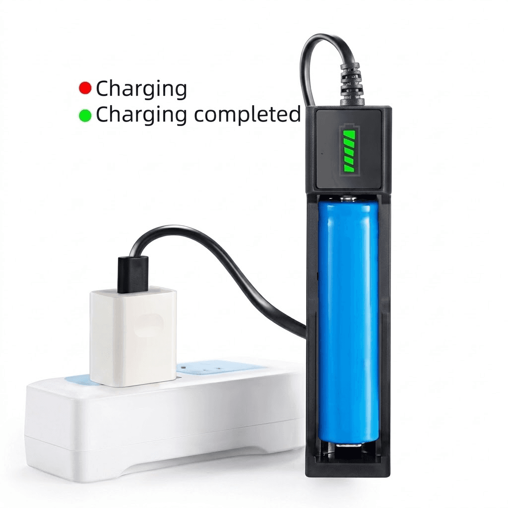 شاحن بطارية ليثيوم 18650 يعمل على USB