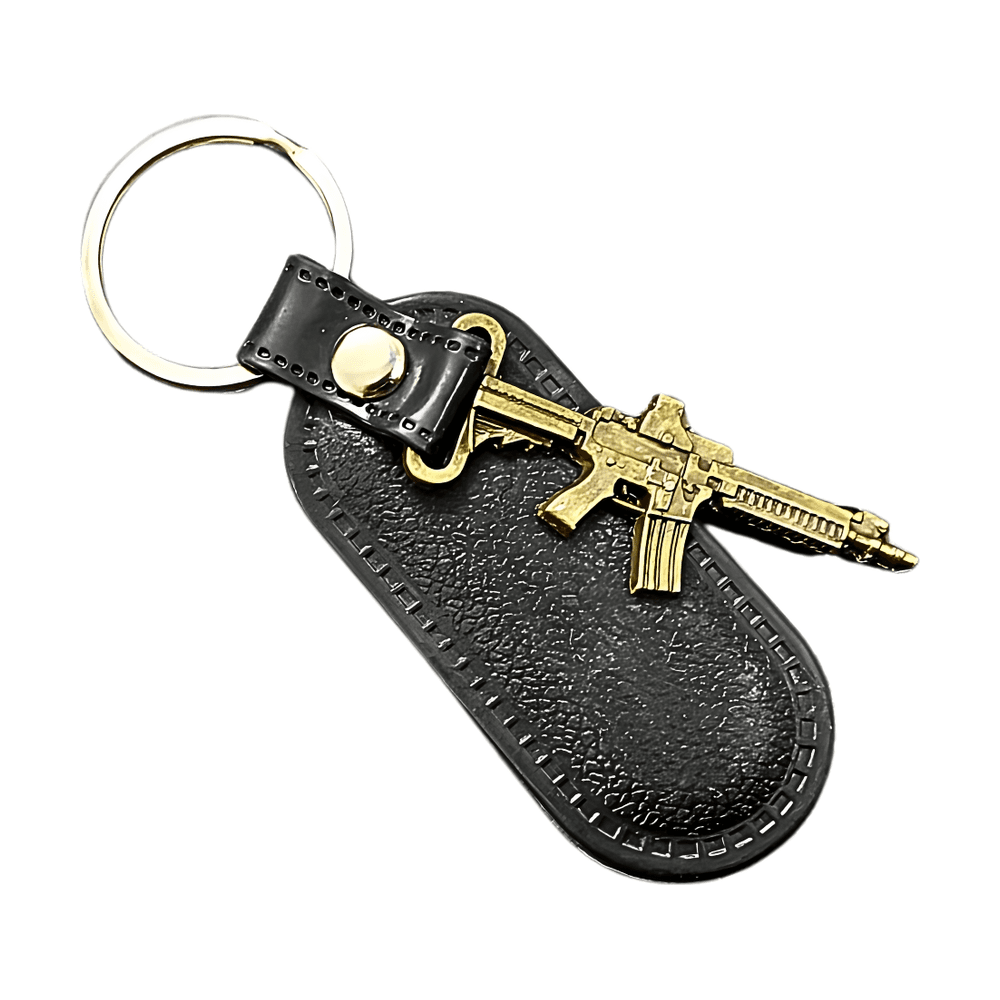علاقة مفاتيح من المعدن
والجلد على شكل M16